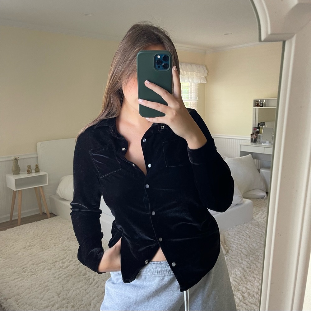 NWT velvet button down